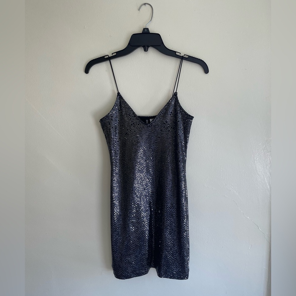 H&M Black Dress with Silver Sparkle